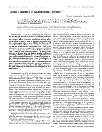 Tissue Targeting of Angiotensin Peptides* thumbnail