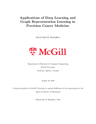 Applications of deep learning and graph representation learning in precision cancer medicine thumbnail