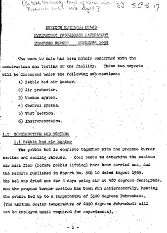 Defence Research Board hypersonic propulsion laboratory progress report November 1959 thumbnail