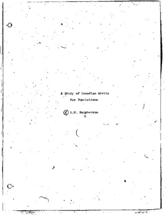 A study of Canadian arctic fox populations / thumbnail