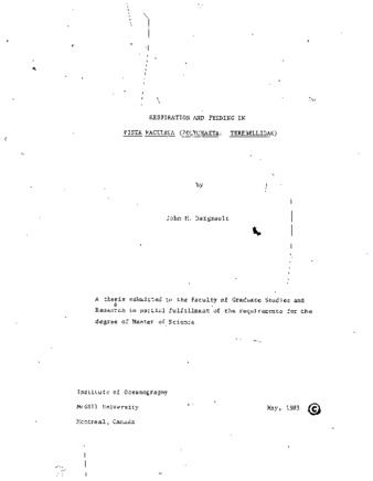 Respiration and feeding in Pista Maculata (Polychaeta: Terebellidae) thumbnail