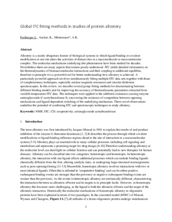 Global ITC fitting methods in studies of protein allostery thumbnail