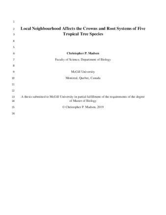 Local neighbourhood affects the crowns and root systems of five tropical tree species thumbnail