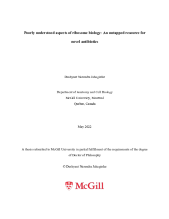 Poorly understood aspects of ribosome biology: An untapped resource for novel antibiotics thumbnail