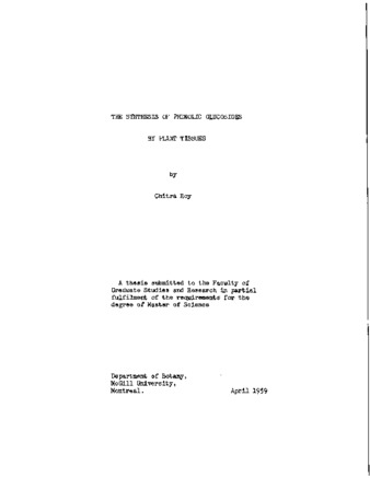 The synthesis of phenolic glucosides by plant tissues. thumbnail