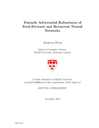 Towards adversarial robustness of feed-forward and recurrent neural networks thumbnail