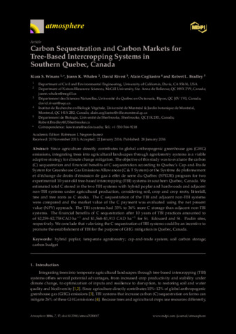 Carbon Sequestration and Carbon Markets for Tree-Based Intercropping Systems in Southern Quebec, Canada thumbnail