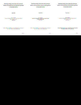 Evaluating smoking, chronic obstructive pulmonary disease, and race/ethnicity and interstitial lung disease in rheumatoid arthritis thumbnail