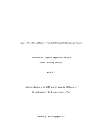 Maps of woe: Sites and sights of female suffering in Shakespearean tragedy thumbnail