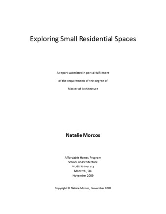 Exploring Small Residential Spaces thumbnail