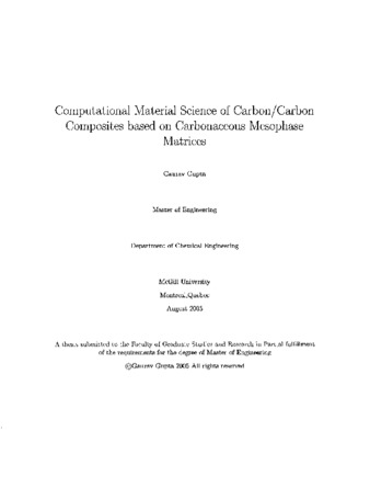 Computational material science of carboncarbon : composites based on carbonaceous mesophase matrices thumbnail