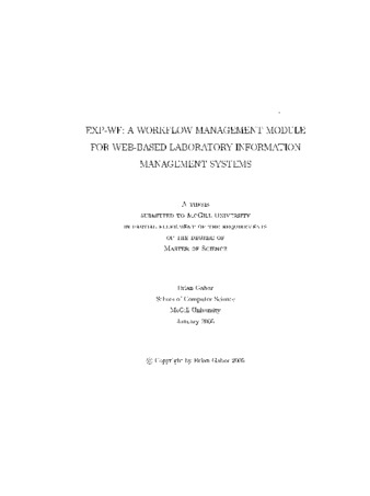 EXP-WF : a workflow management module for web-based laboratory information management systems thumbnail