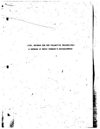 Jung, Neumann and the collective unconscious. a defense of Erich Neumann's psychohistory thumbnail