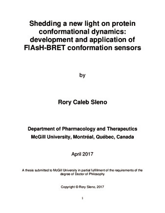 Shedding a new light on protein conformational dynamics: development and application of FlAsH-BRET conformation sensors thumbnail