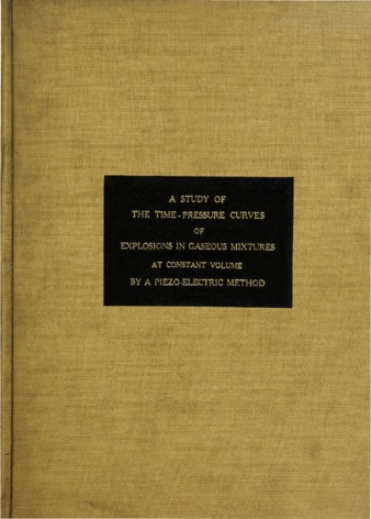 A study of the time-pressure curves of explosions in gaseous mixtures at constant volume by a Piezo-electric method. thumbnail