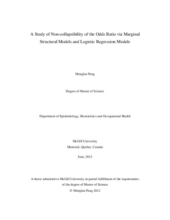 A study of non-collapsibility of the odds ratio via marginal structural and logistic regression models thumbnail