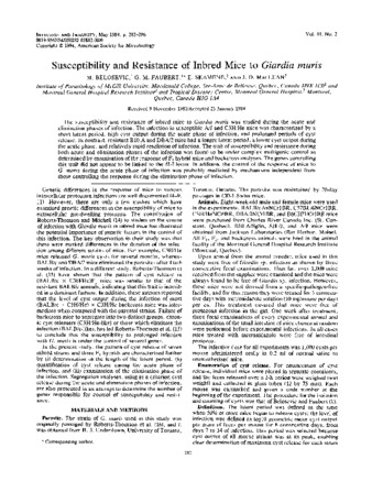 Susceptibility and resistance of inbred mice to Giardia muris thumbnail
