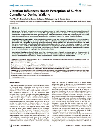 Vibration Influences Haptic Perception of Surface Compliance During Walking. thumbnail