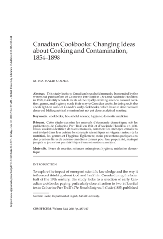 Canadian Cookbooks: Changing Ideas about Cooking and Contamination, 1854–1898 thumbnail