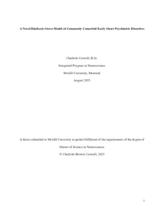 A novel diathesis-stress model of commonly comorbid early onset psychiatric disorders thumbnail