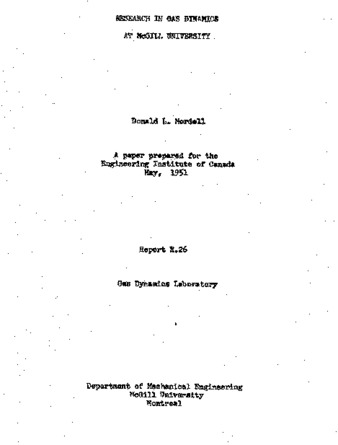 Research in gas dynamics at McGill University thumbnail