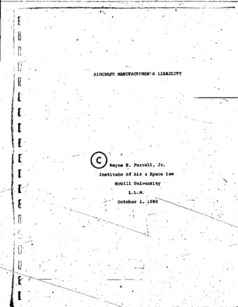 Aircraft manufacturer's liability thumbnail