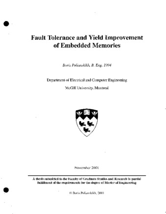 Fault tolerance and yield improvement of embedded memories thumbnail