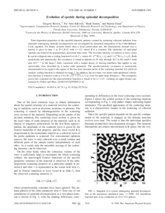 Evolution of speckle during spinodal decomposition thumbnail