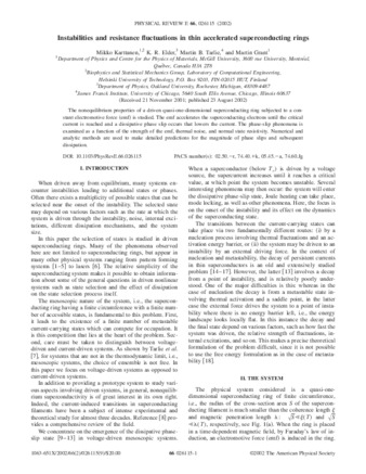 Instabilities and resistance fluctuations in thin accelerated superconducting rings thumbnail