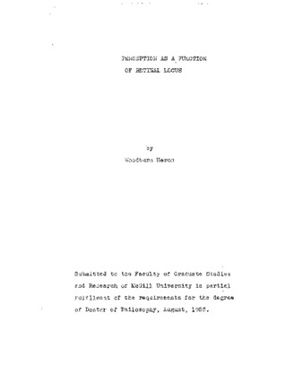 Perception as a function of retinal locus. thumbnail