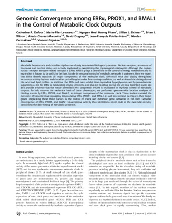 Genomic Convergence among ERRα, PROX1, and BMAL1 in the Control of Metabolic Clock Outputs thumbnail