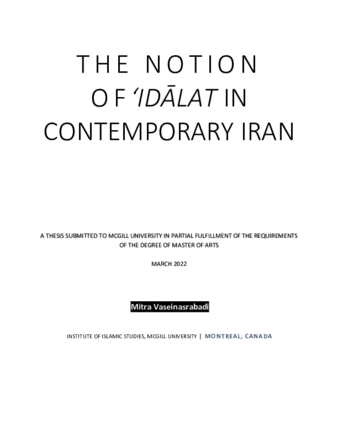 The notion of ‘IDALAT in contemporary Iran thumbnail