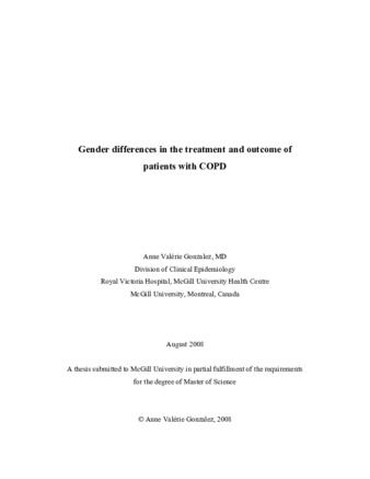 Gender differences in the treatment and outcome of patients with COPD thumbnail