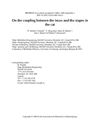 On the coupling between the incus and the stapes in the cat thumbnail