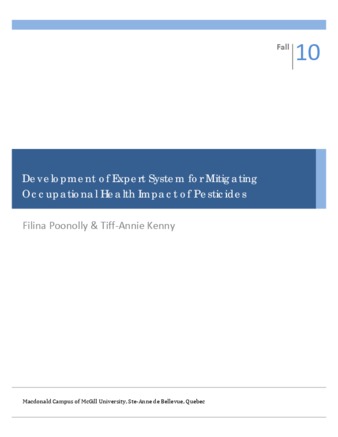 Development of Expert System for Mitigating Occupational Health Impact of Pesticides thumbnail