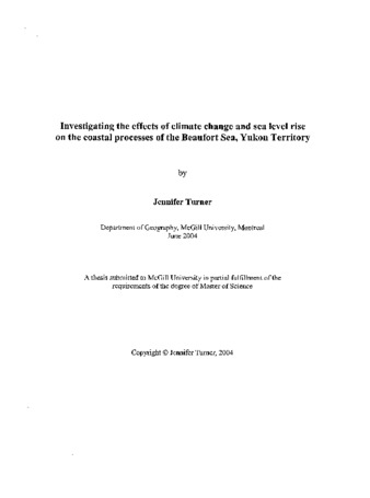 Investigating the effects of climate change and sea level rise on the coastal processes of the Beaufort Sea, Yukon Territory thumbnail