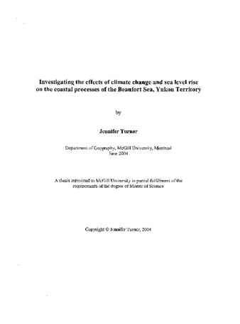 Investigating the effects of climate change and sea level rise on the coastal processes of the Beaufort Sea, Yukon Territory thumbnail