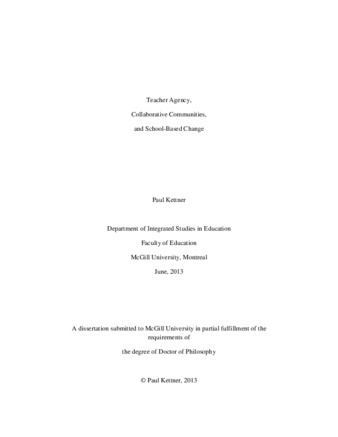 Teacher agency, collaborative communities, and school-based change thumbnail