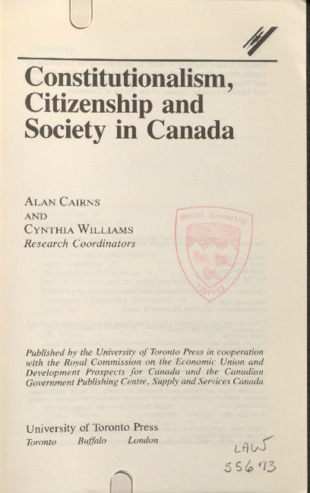 The Continuing Evolution of Canadian Constitutionalism thumbnail