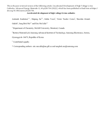 Accelerated Development of High Voltage Li-Ion Cathodes thumbnail