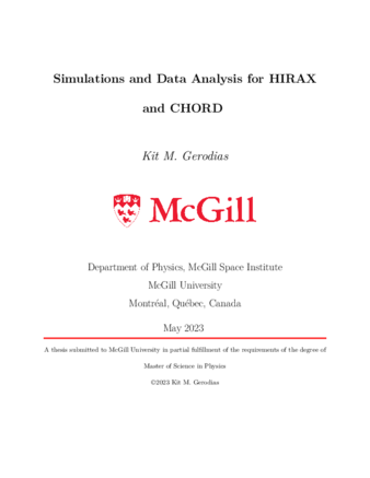 Simulations and Data Analysis for HIRAX and CHORD thumbnail