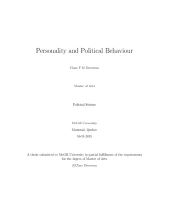 Personality and political behaviour thumbnail