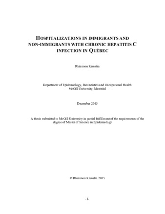 Hospitalizations in immigrants and non-immigrants with chronic hepatitis C infection in Québec thumbnail