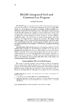 McGill's integrated civil and common law program thumbnail