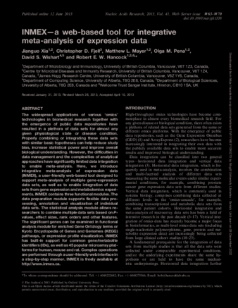 INMEX—a web-based tool for integrative meta-analysis of expression data thumbnail