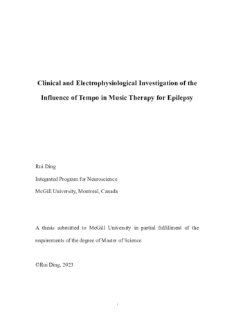 Clinical and Electrophysiological Investigation of the Influence of Tempo in Music Therapy for Epilepsy thumbnail