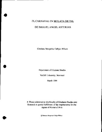 El carnaval en Mulata de tal de Miguel Angel Asturias thumbnail