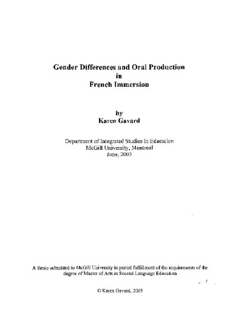 Gender differences and oral production in French immersion thumbnail