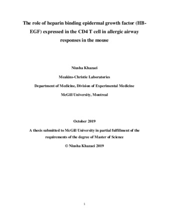 The role of heparin binding epidermal growth factor (HB-EGF) expressed in the CD4 T cell in allergic airway responses in the mouse thumbnail