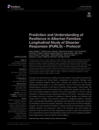 Prediction and Understanding of Resilience in Albertan Families: Longitudinal Study of Disaster Responses (PURLS) – Protocol thumbnail